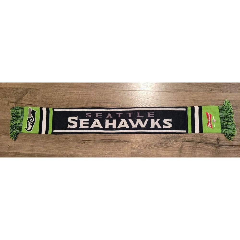 Seattle Seahawks Budweiser Beer Scarf NFL Football Official Green Black
